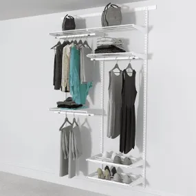 124cm Width Open Wardrobe - 4 Shelves, 3 Clothes Rails, 2 Shoe Racks, 180cm Hanging Space