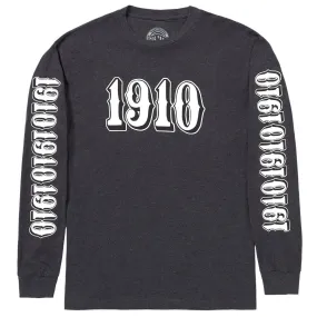 1910 OG Font Long Sleeve T-Shirt - Charcoal Heather