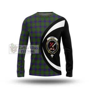 Adam Tartan Long Sleeve T-Shirt with Family Crest Circle Style