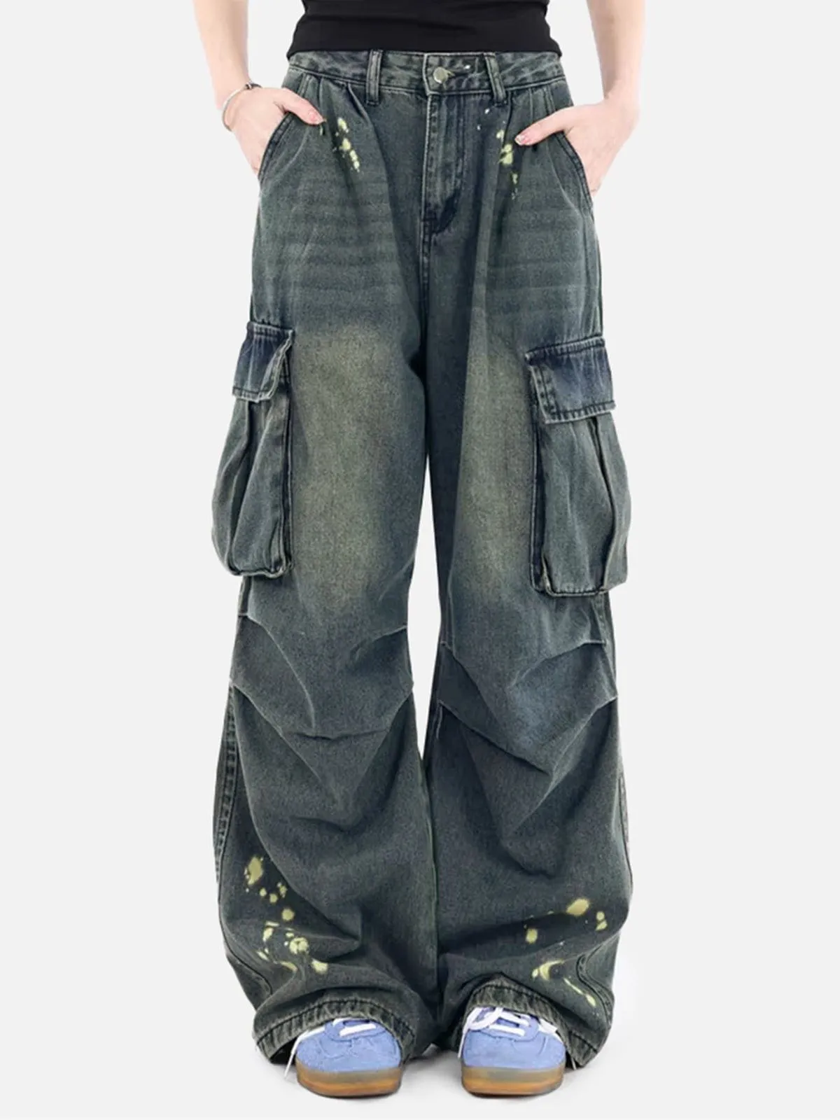 Aelfric Eden Splash-Ink Washed Baggy Jeans