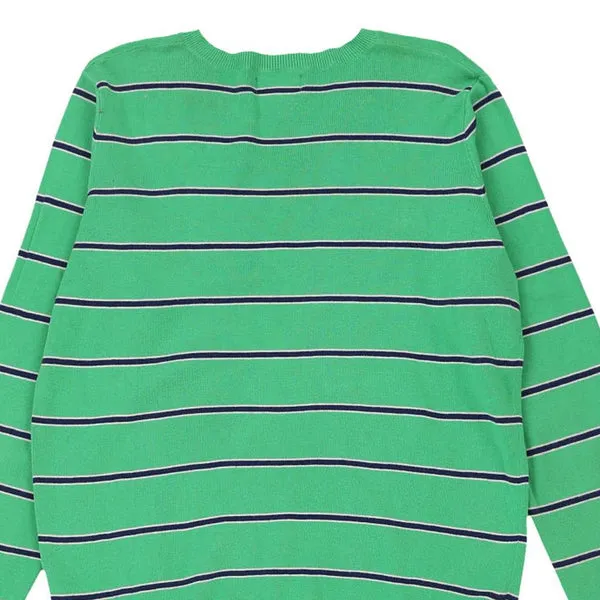 Age 13-14 Ralph Lauren Striped Jumper - XL Green Cotton