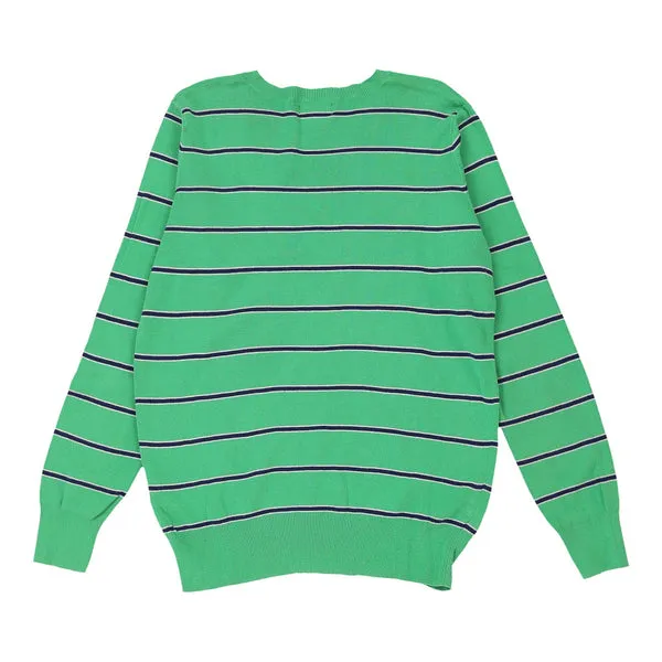 Age 13-14 Ralph Lauren Striped Jumper - XL Green Cotton