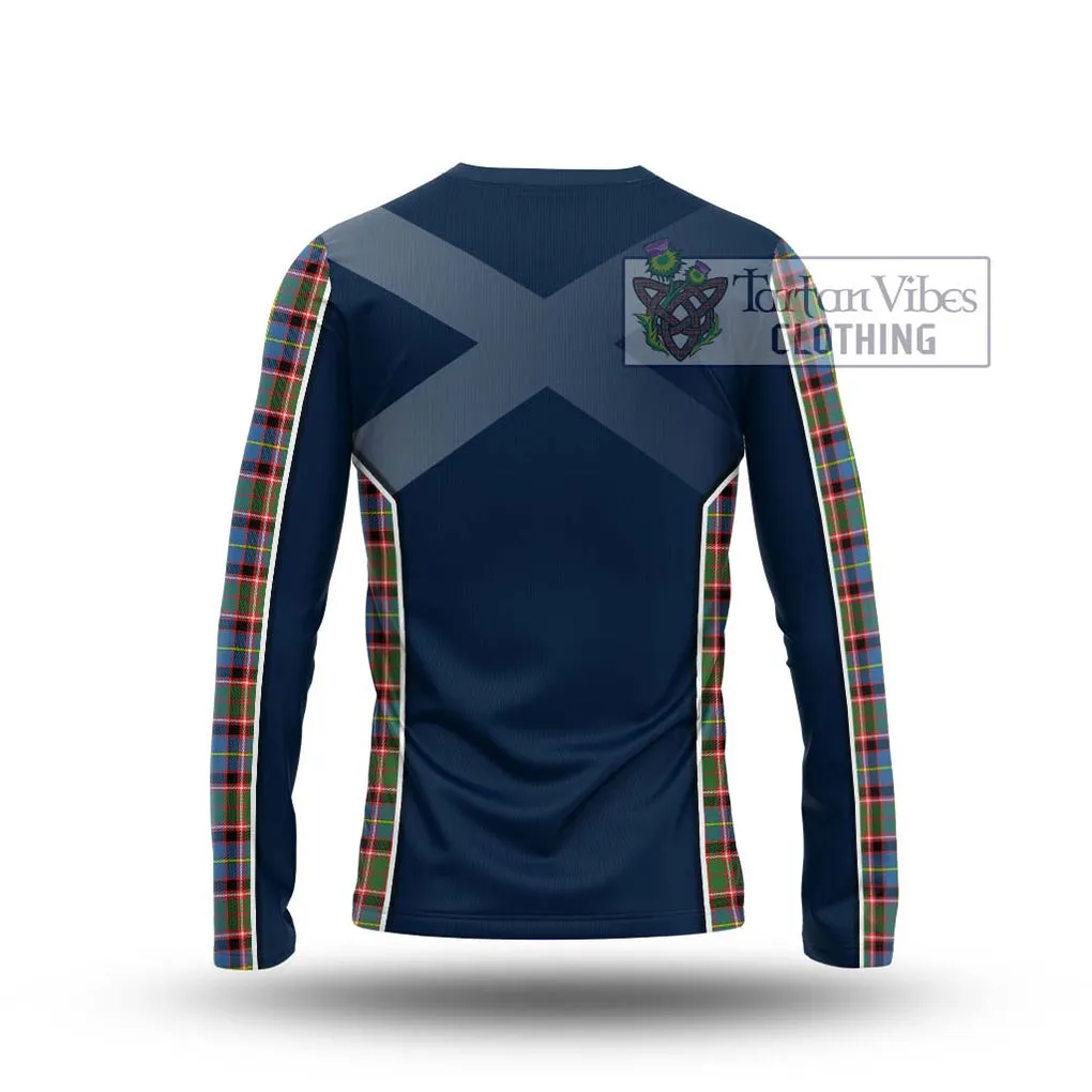 Aikenhead Tartan Long Sleeve T-Shirt with Family Crest and Lion Rampant Vibes Sport Style