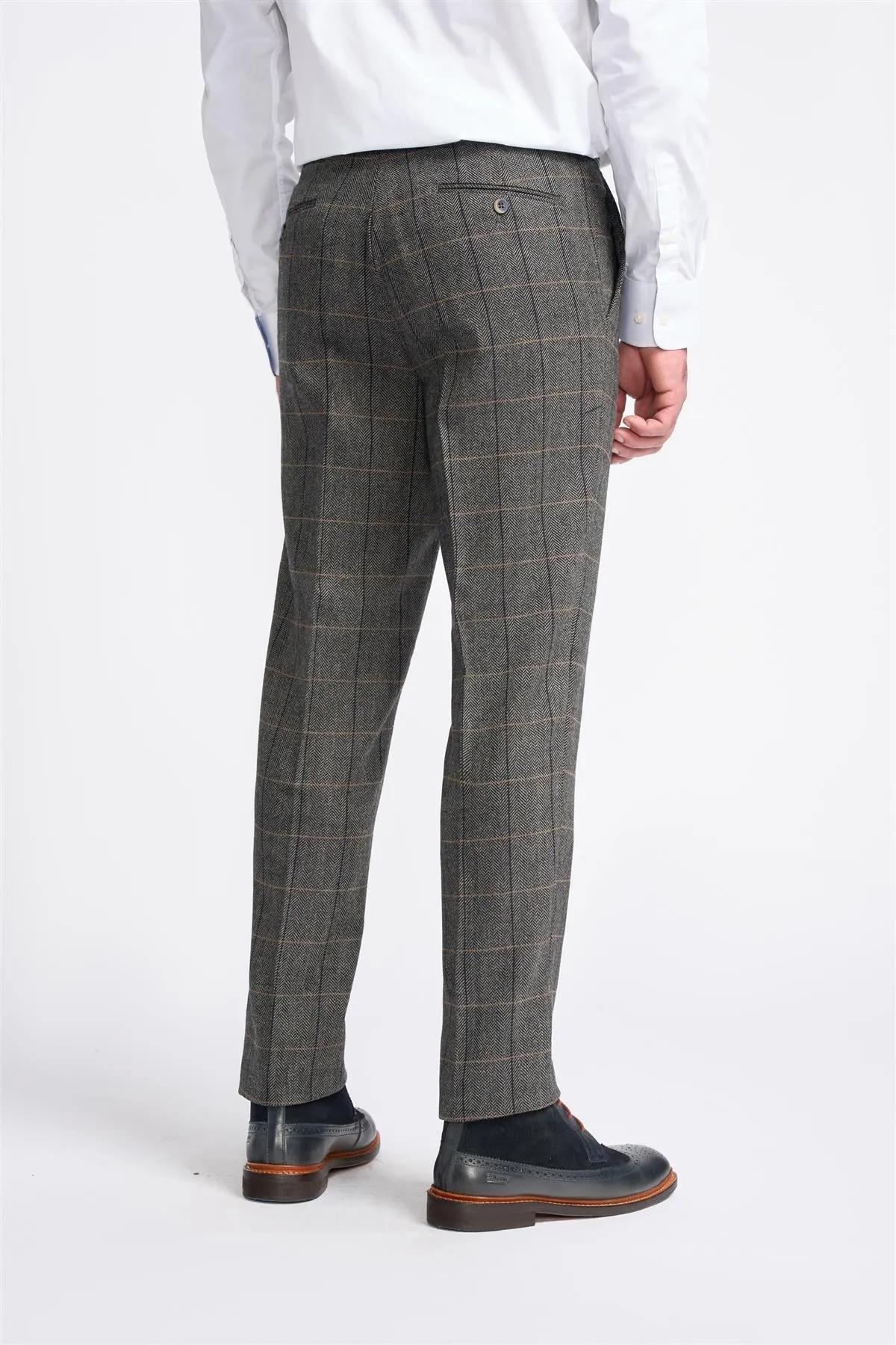 Albert Grey Tweed Check Trousers