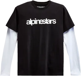 ALPINESTARS Stack Long-Sleeve T-Shirt - Black/White - 2XL 12137130010202X