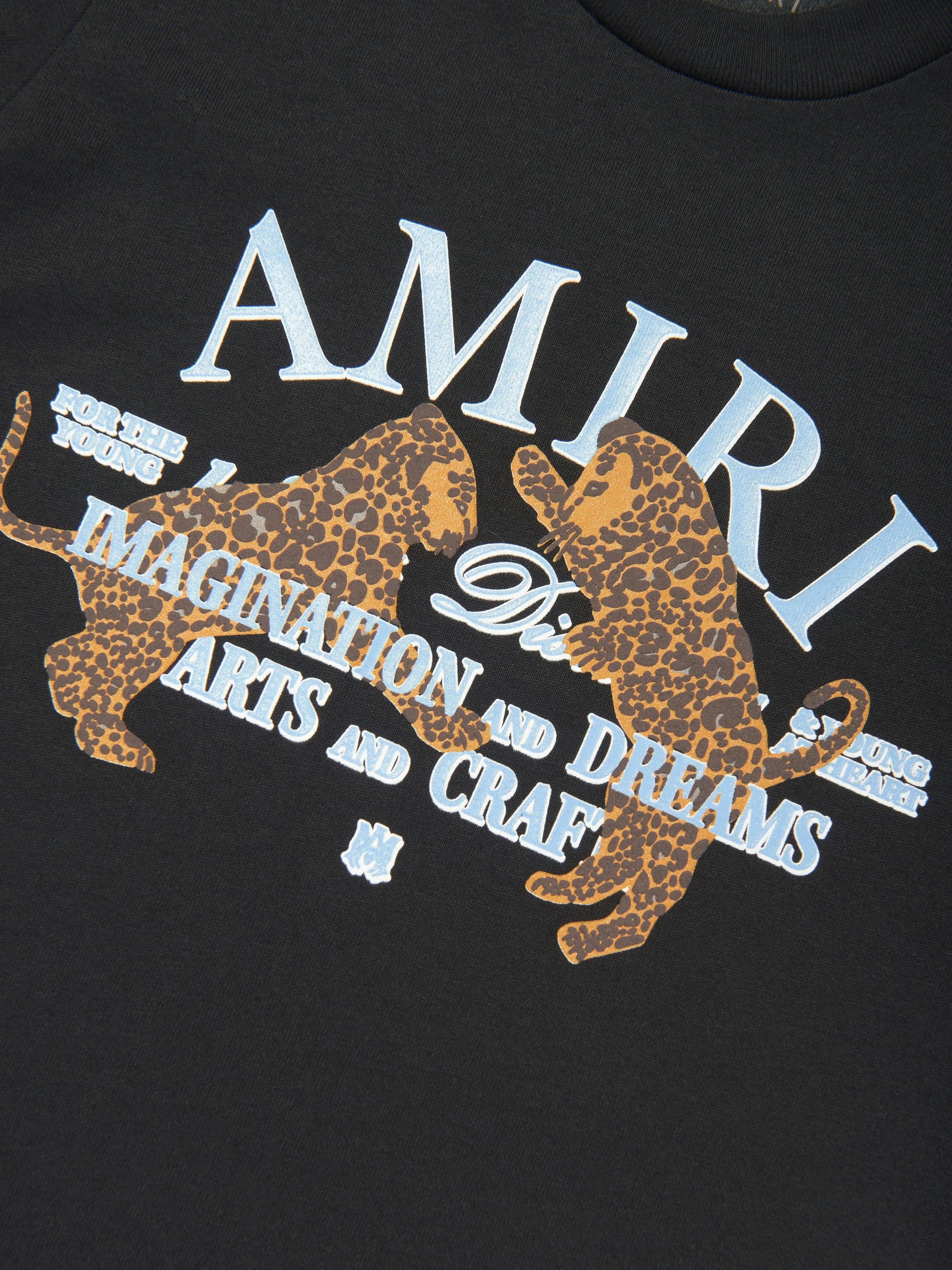 Amiri Kids Arts District Leopard T-Shirt in Black