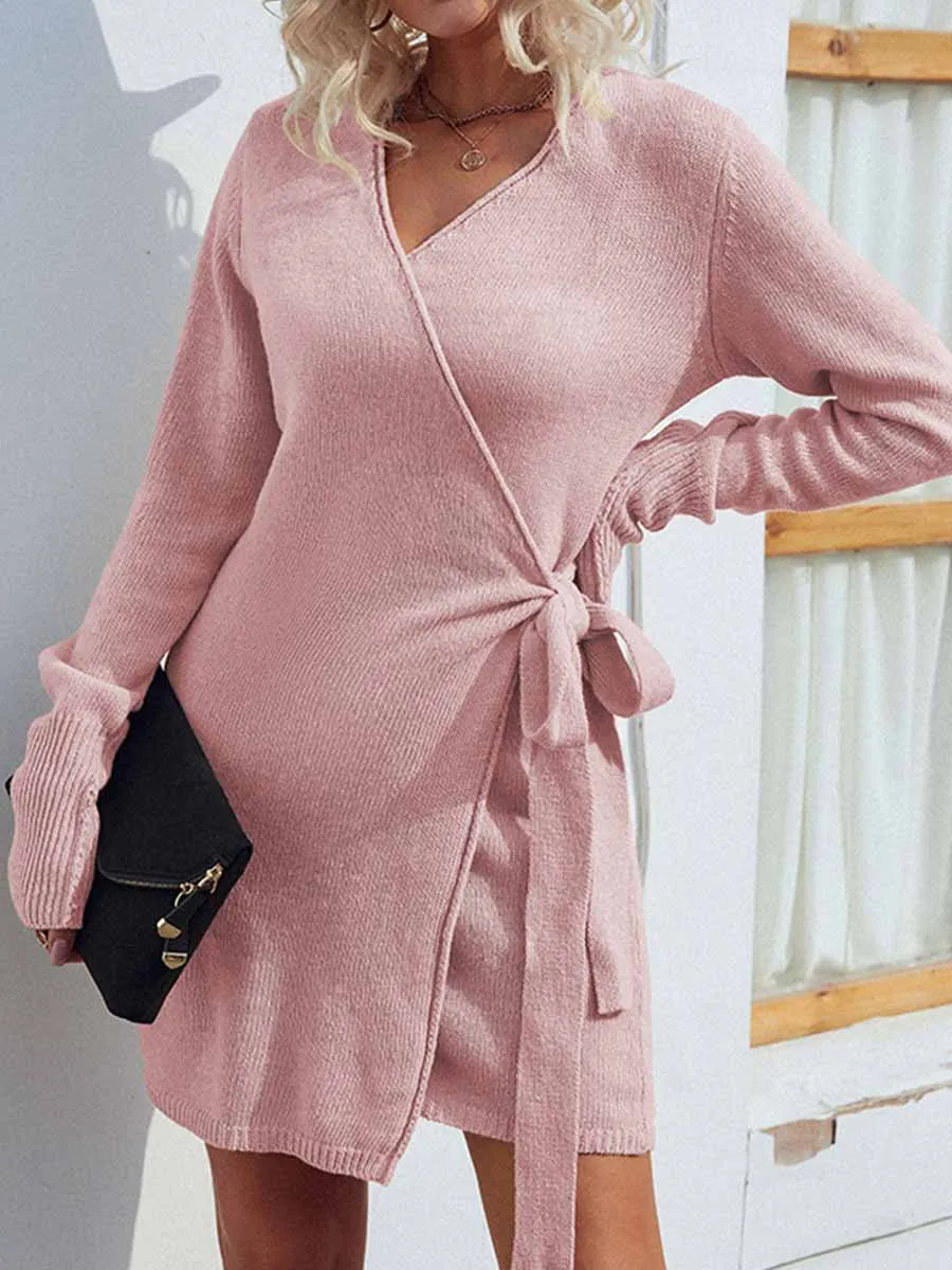 Amsoin Belt Knit Dress