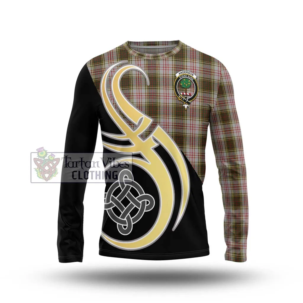 Anderson Dress Tartan Long Sleeve T-Shirt with Family Crest and Celtic Symbol Style