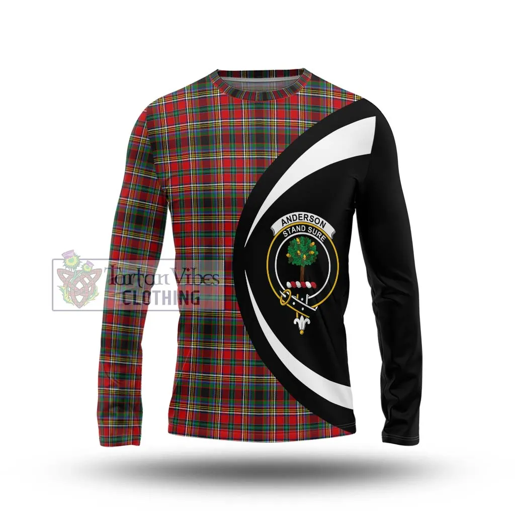 Anderson of Arbrake Tartan Long Sleeve T-Shirt with Family Crest Circle Style