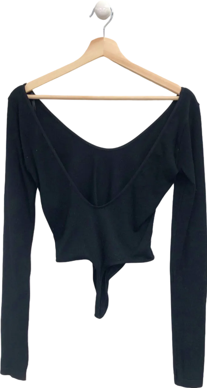 Anthropologie Out From Under Black Asymmetric Long Sleeve Top UK L