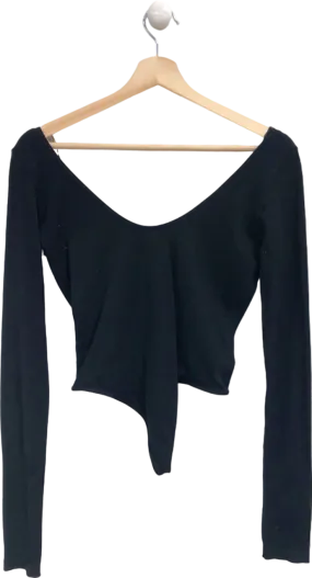 Anthropologie Out From Under Black Asymmetric Long Sleeve Top UK L