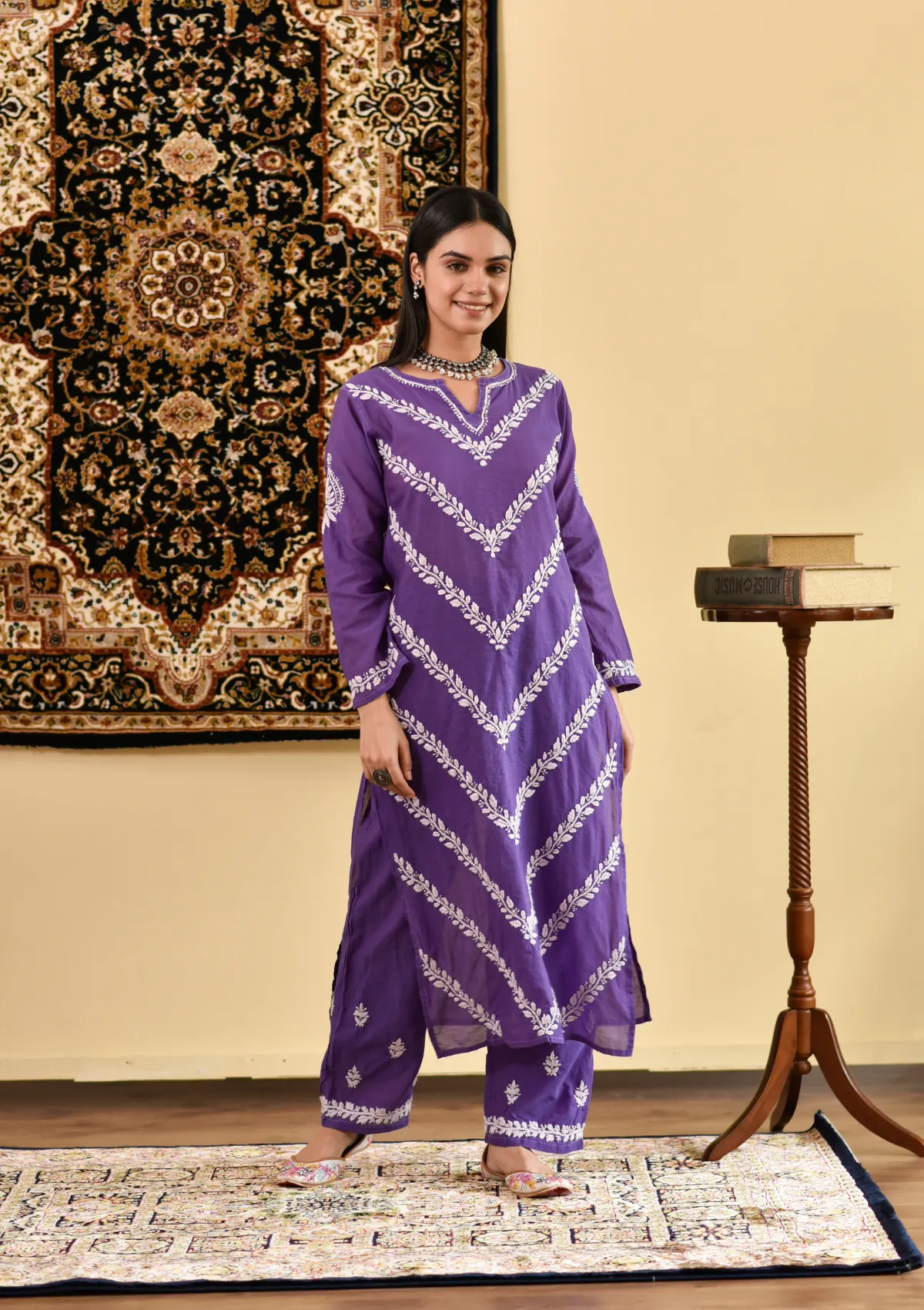 Asiya Chanderi Straight Kurta Pant Set