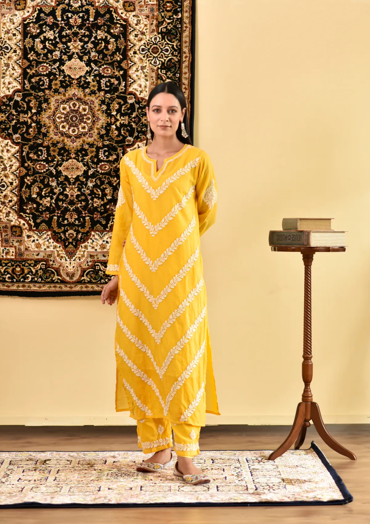 Asiya Chanderi Straight Kurta Pant Set