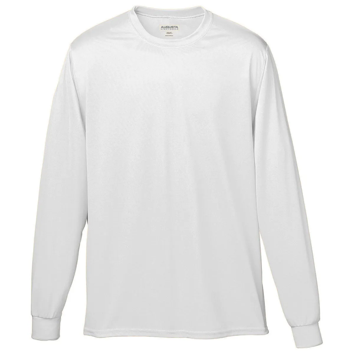 Augusta Sportswear Men's White Wicking Long-Sleeve T-Shirt