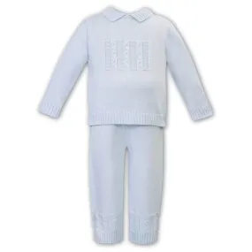 Baby Boys Blue Cable Trouser Set