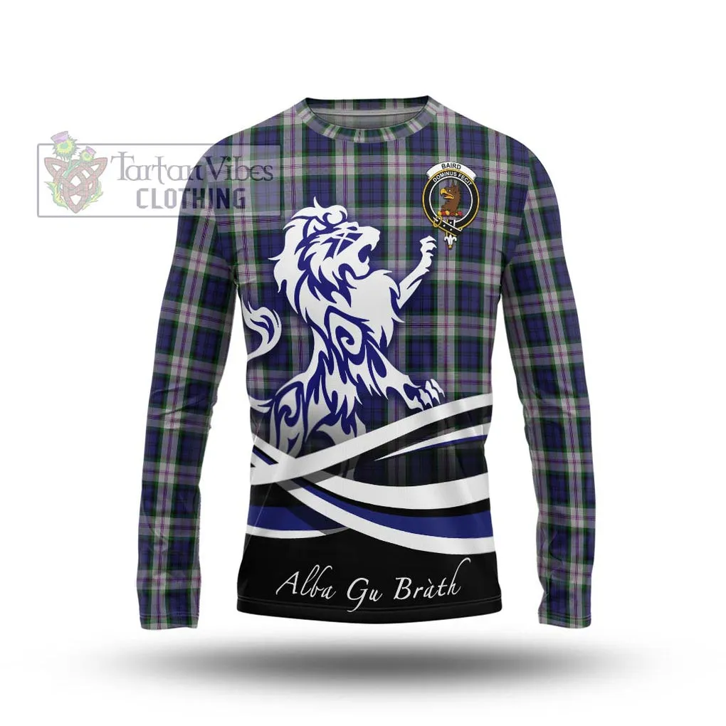 Baird Dress Tartan Long Sleeve T-Shirt with Alba Gu Brath Regal Lion Emblem