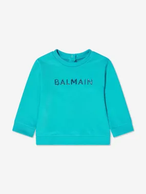 Balmain Baby Boys Logo Sweatshirt in Blue