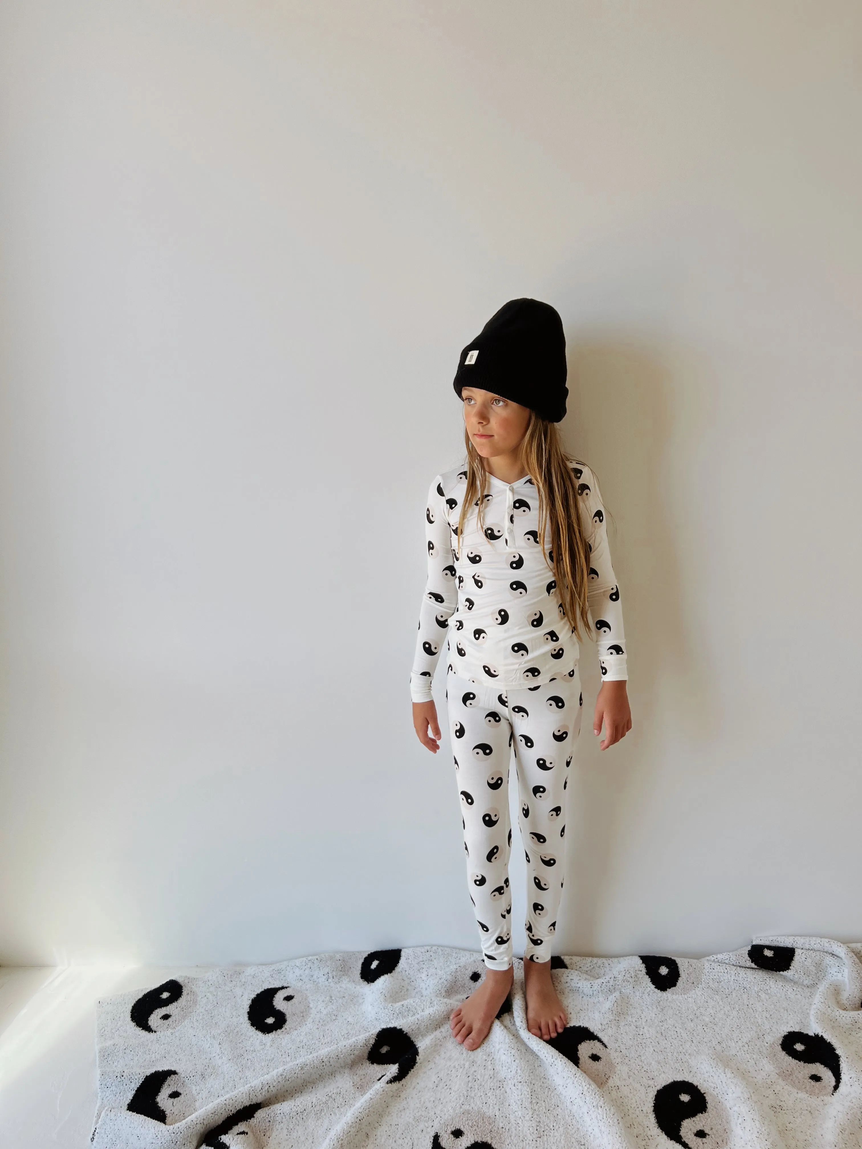 Bamboo Two Piece Pajamas | Black & White Yin Yang