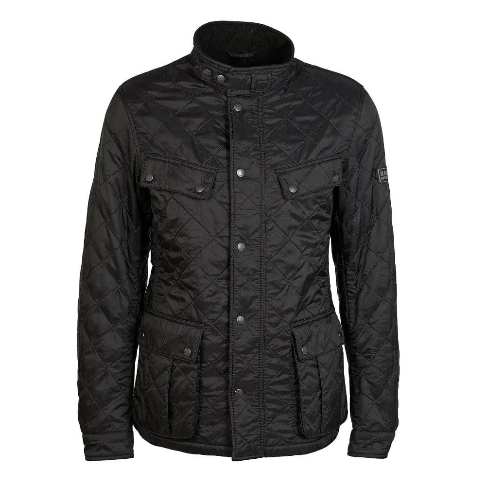 Barbour International Tourer Ariel Polar Quilted Jacket In Black