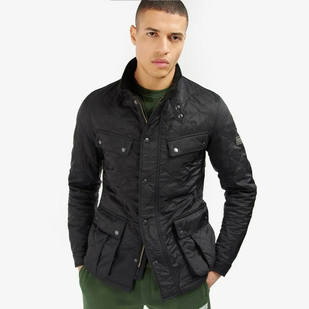 Barbour International Tourer Ariel Polar Quilted Jacket In Black