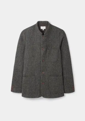 Bark Green Harris Tweed Nehru Jacket