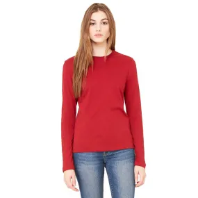 Bella   Canvas Women's Cardinal Jersey Long-Sleeve T-Shirt