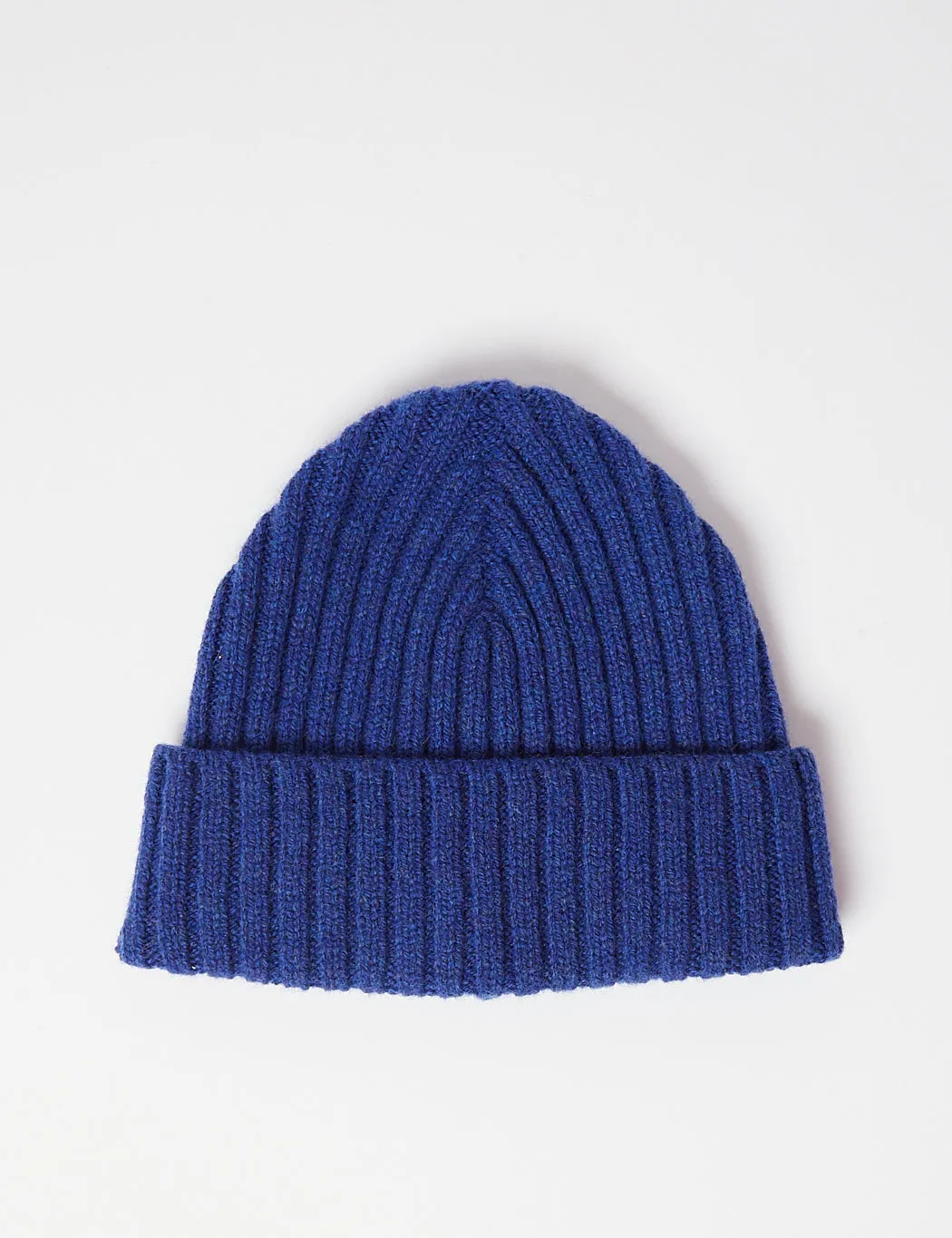 Bhode Rib Beanie Hat (Lambswool) - Persian Blue