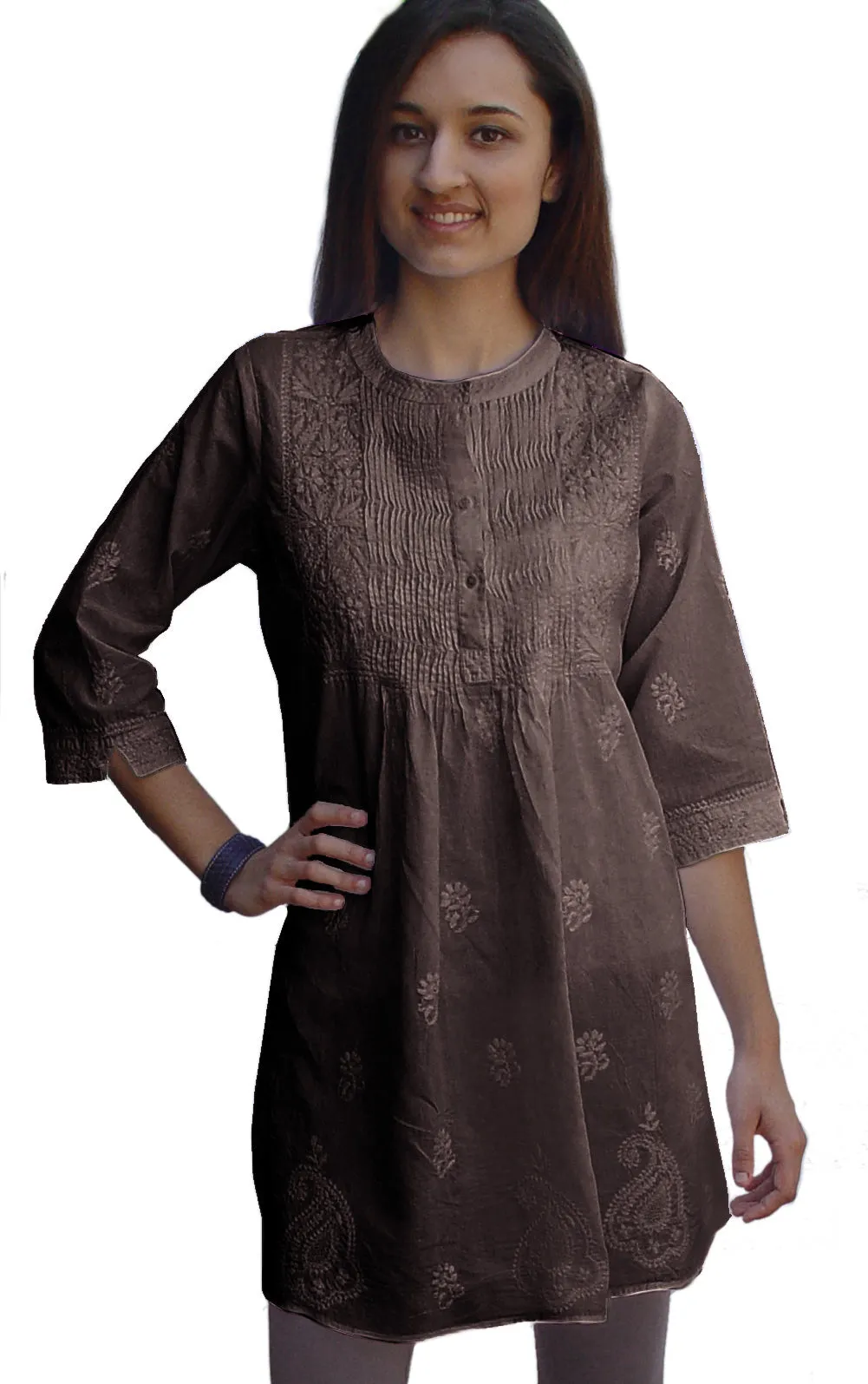 BIBA Hand Embroidered Cotton Tunic (Plus Sizes)