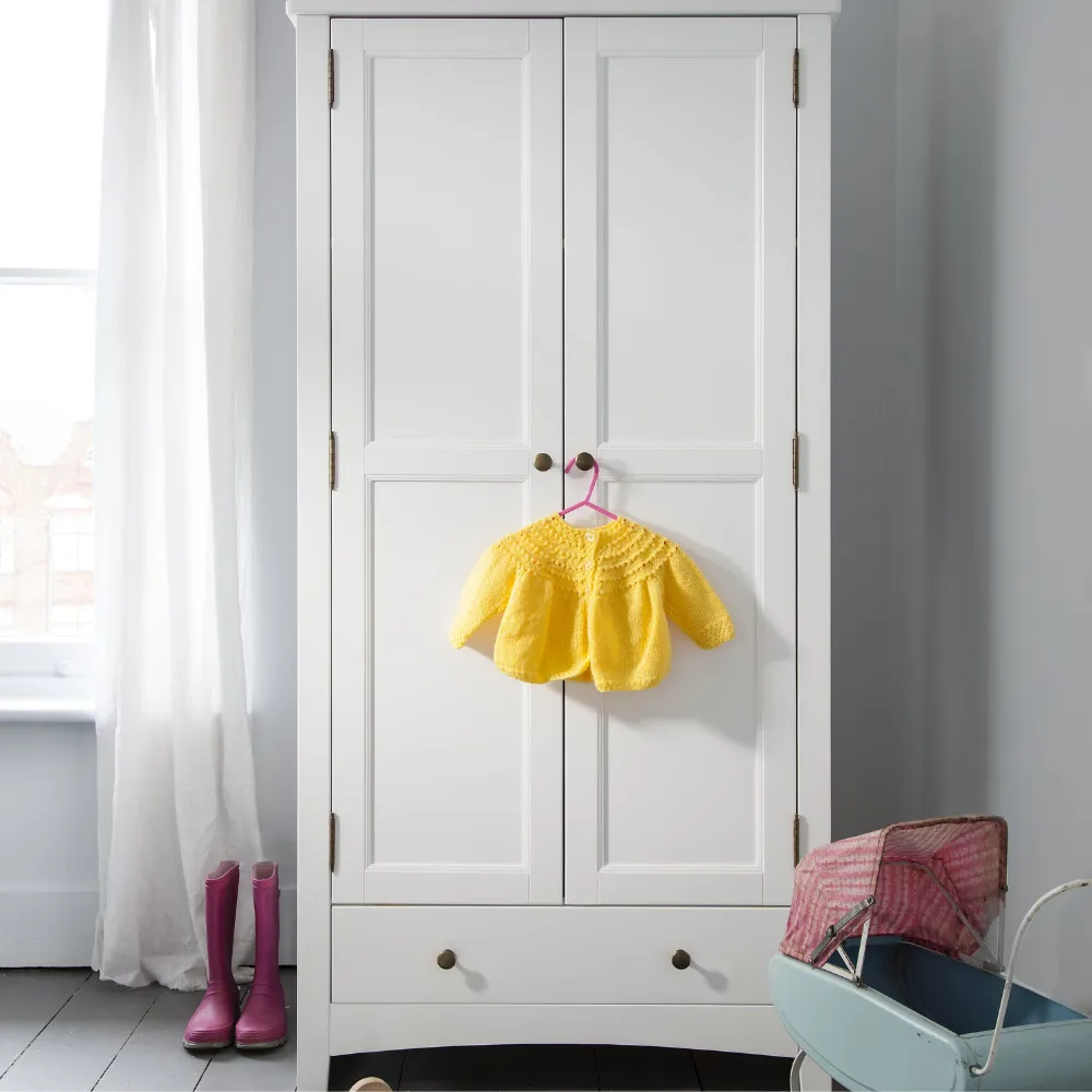 Birte Wardrobe with Storage in Classic White