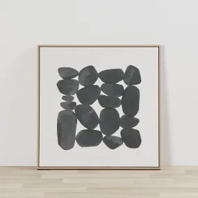 Black Pebbles Canvas - Black/White