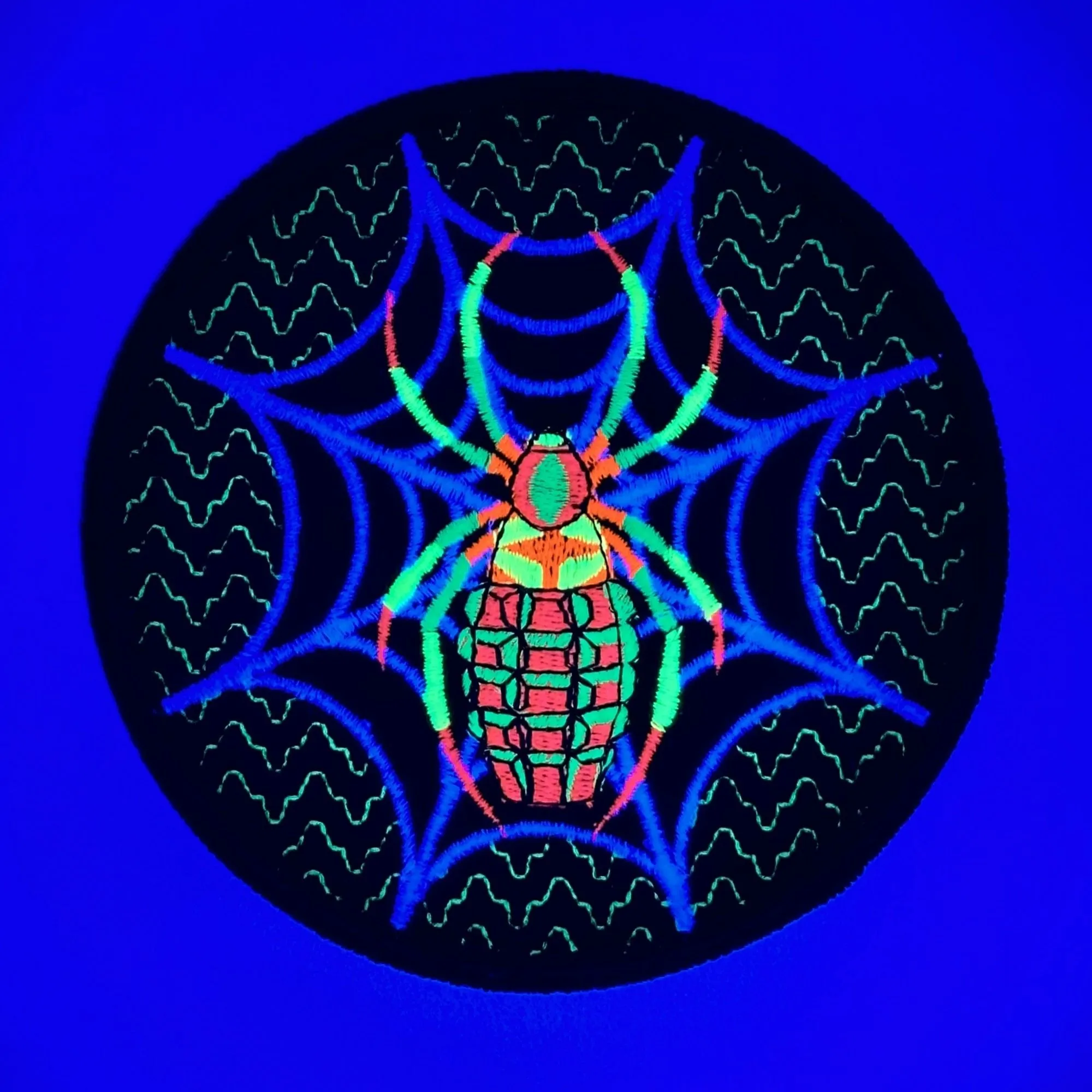 Blacklight Charlotte Velvet Patch - Amp Up Your Wardrobe with an Trippy, Eye-Catching Fluorescent Thread Magic  - 4"