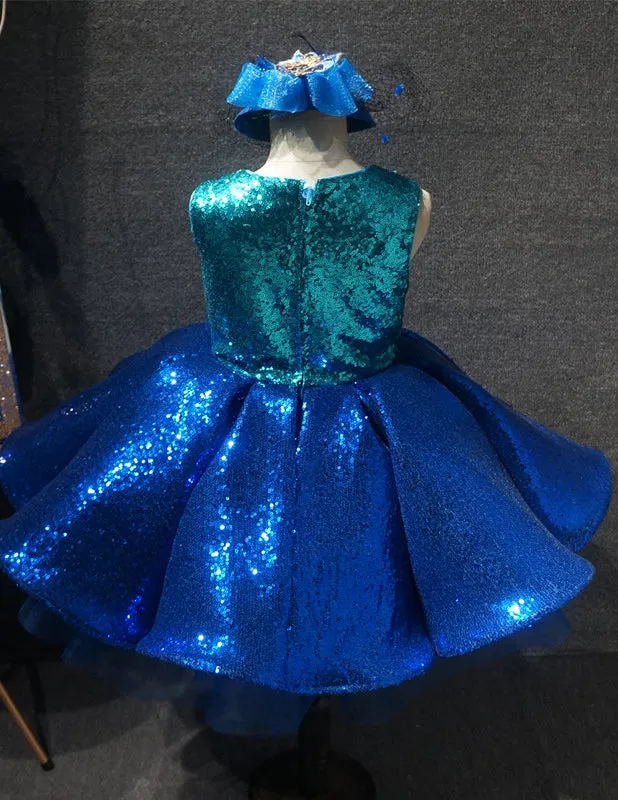 Bling Bling Children Royal Pageant Dress With Hair bow