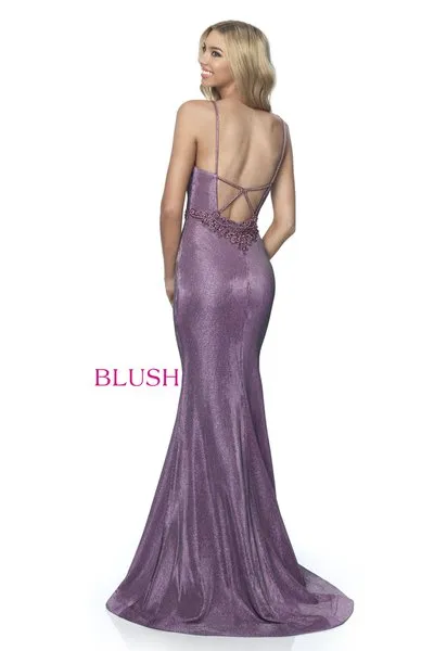 Blush Prom 11989  Size 0 Peacock Shimmer Mermaid Prom Dress