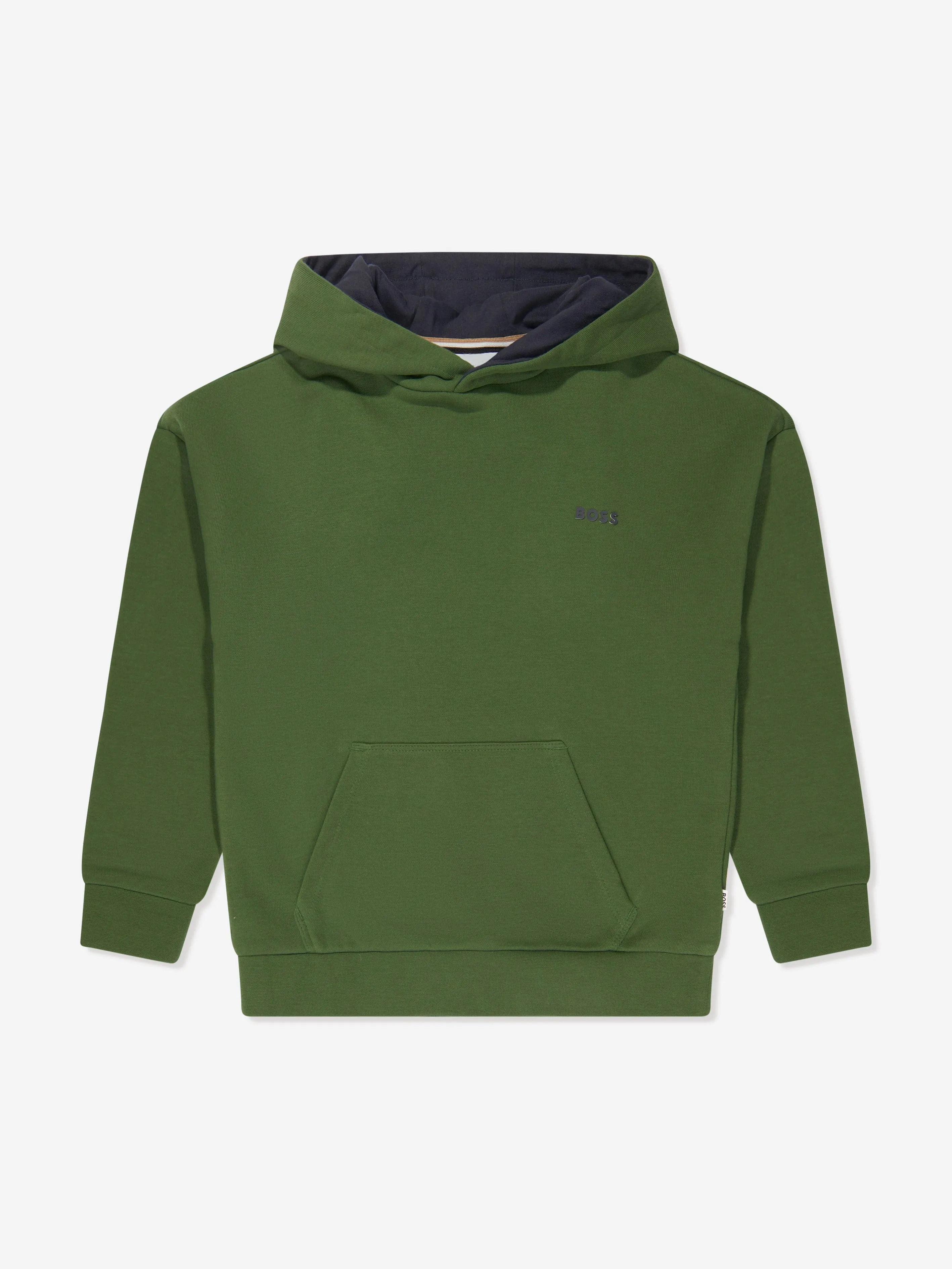 BOSS Boys Logo Print Hoodie in Green