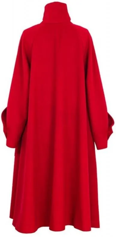 Boxy Oversized Wool Coat in Red