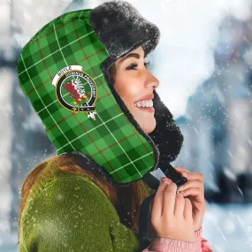 Boyle Tartan Winter Trapper Hat with Family Crest