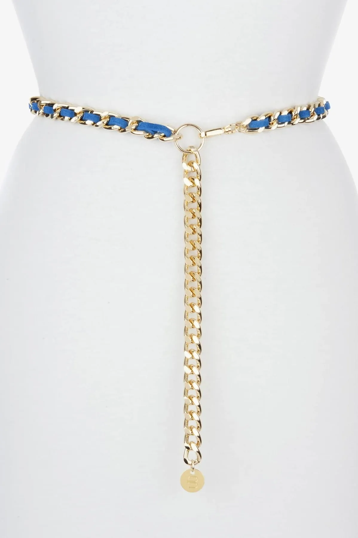 Brave Suede Leather Doone Chain Belt Cobalt