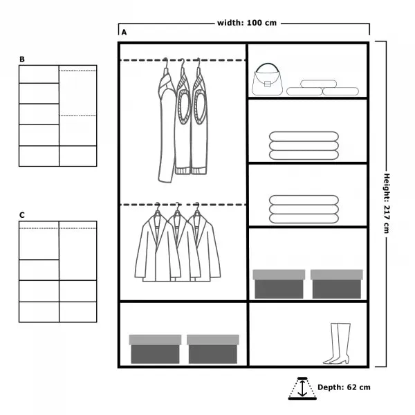 Brighton Stylish Mirror Sliding Door Wardrobe