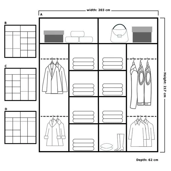 Brighton Stylish Mirror Sliding Door Wardrobe