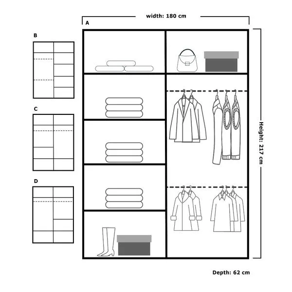 Brighton Stylish Mirror Sliding Door Wardrobe