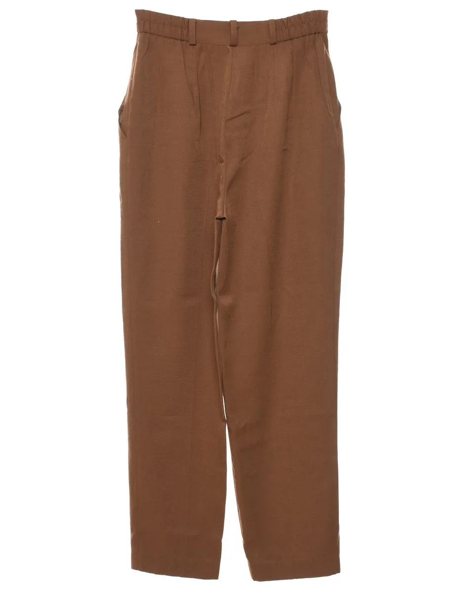 Brown High Waist Trousers - W24 L29