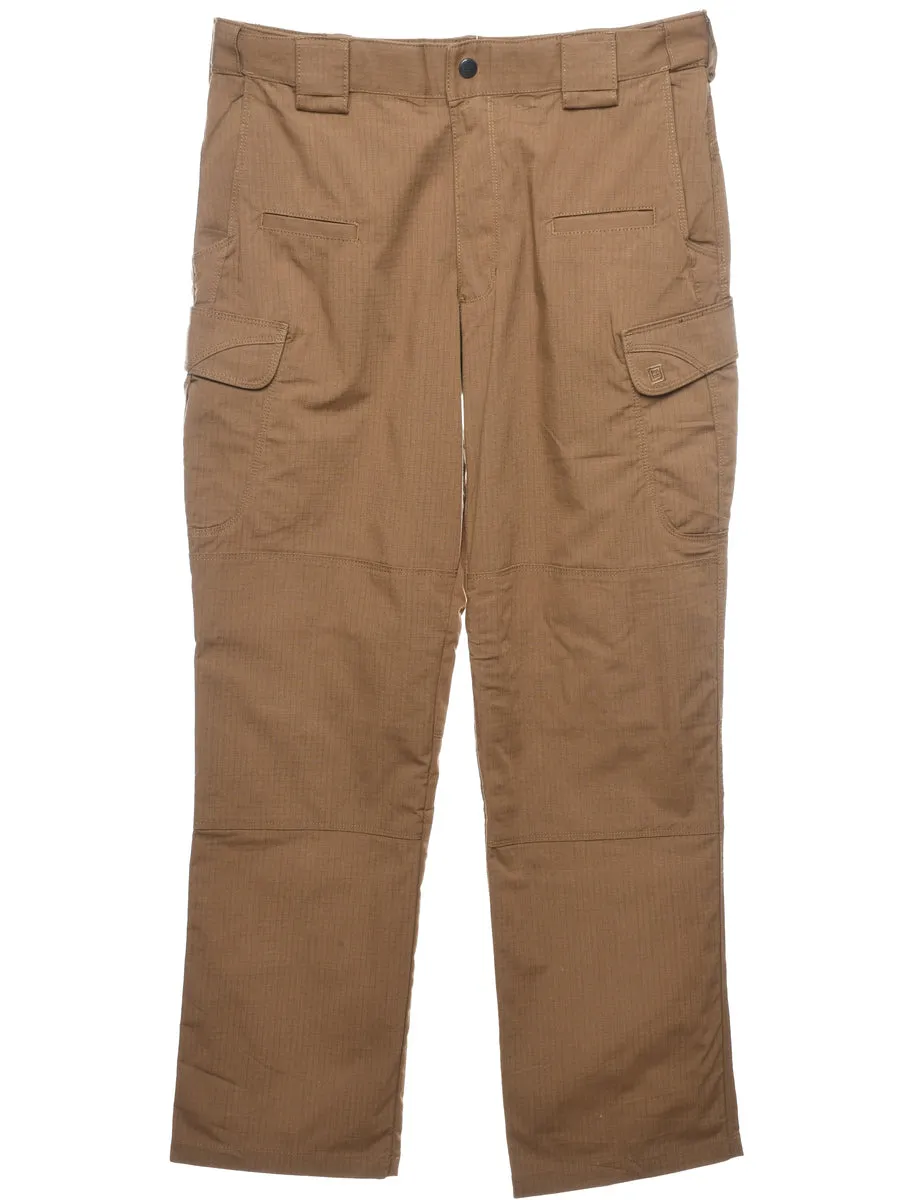 Brown Striped Cargo Trousers - W34 L32