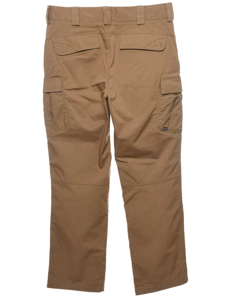 Brown Striped Cargo Trousers - W34 L32