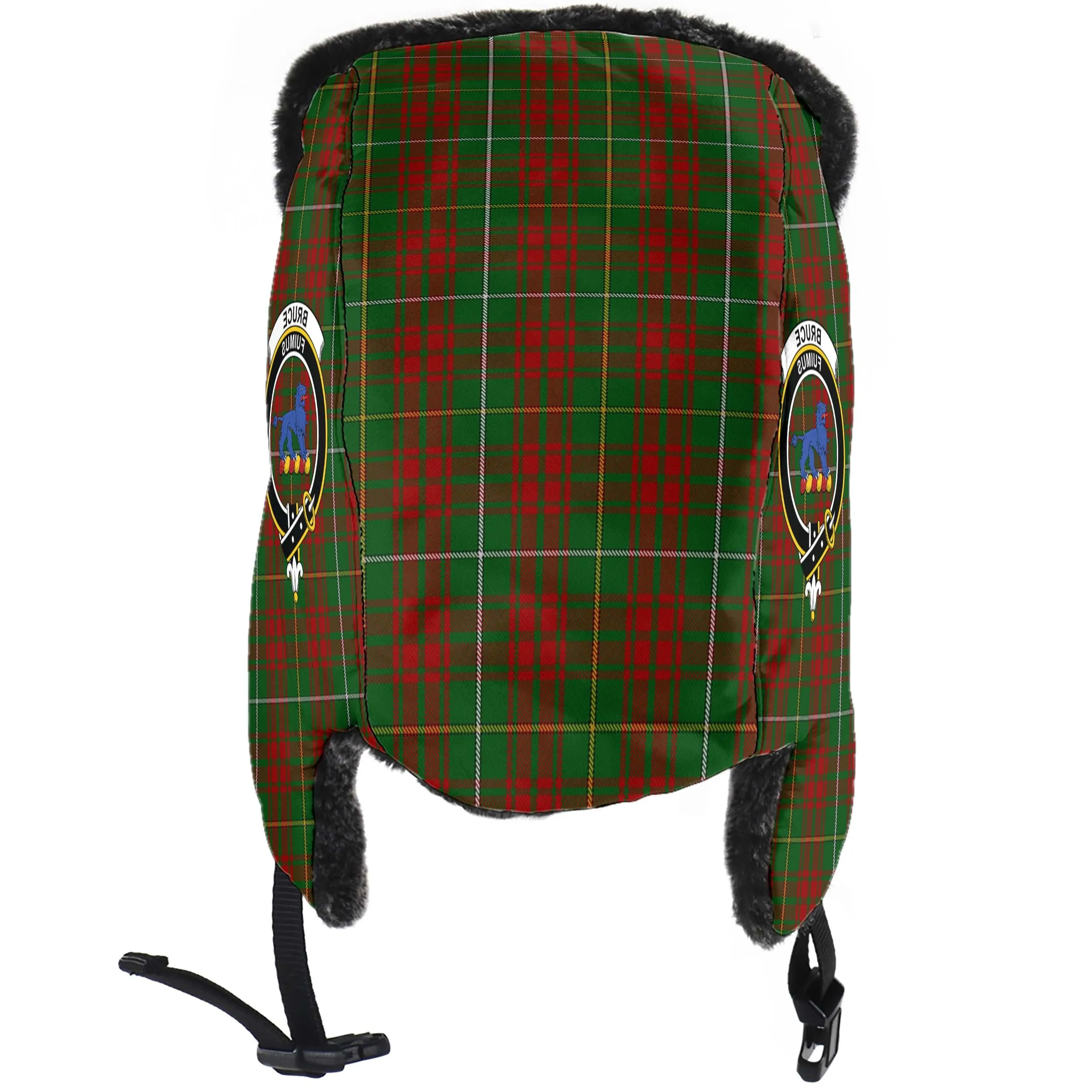 Bruce Hunting Tartan Winter Trapper Hat with Family Crest