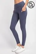 Butter Leggings Full Length W/Side Pockets Plus Size