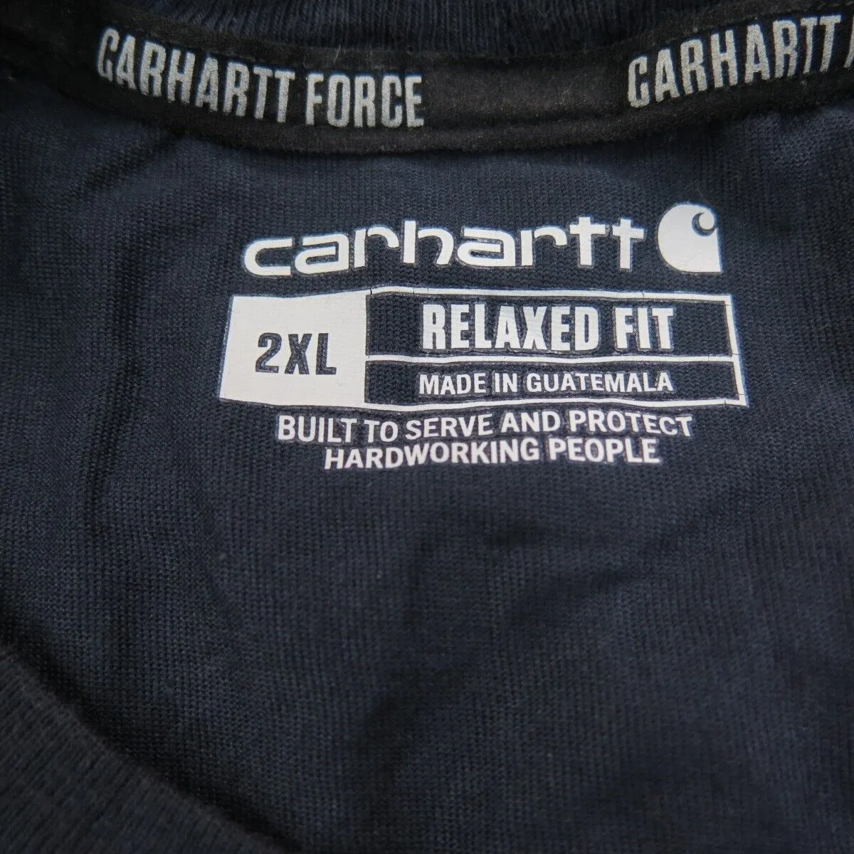 Carhartt Shirt Mens 2XL Blue Crew Neck Relaxed Fit Lightweight Outdoor Logo