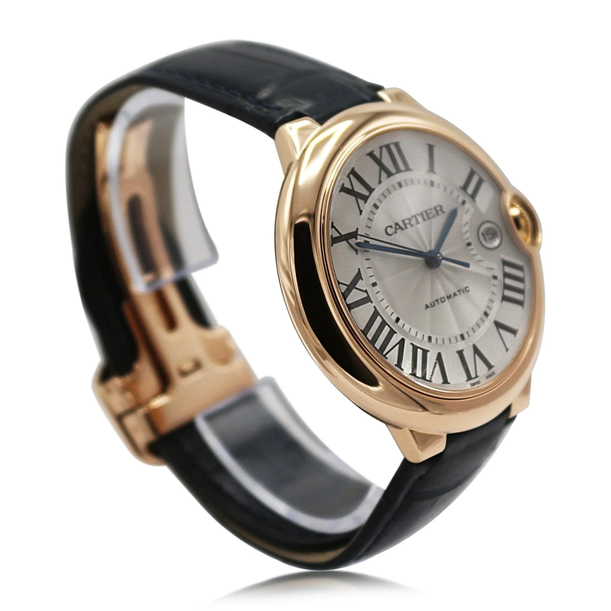 Cartier Ballon Bleu 42mm 18ct Rose Gold Strap Watch