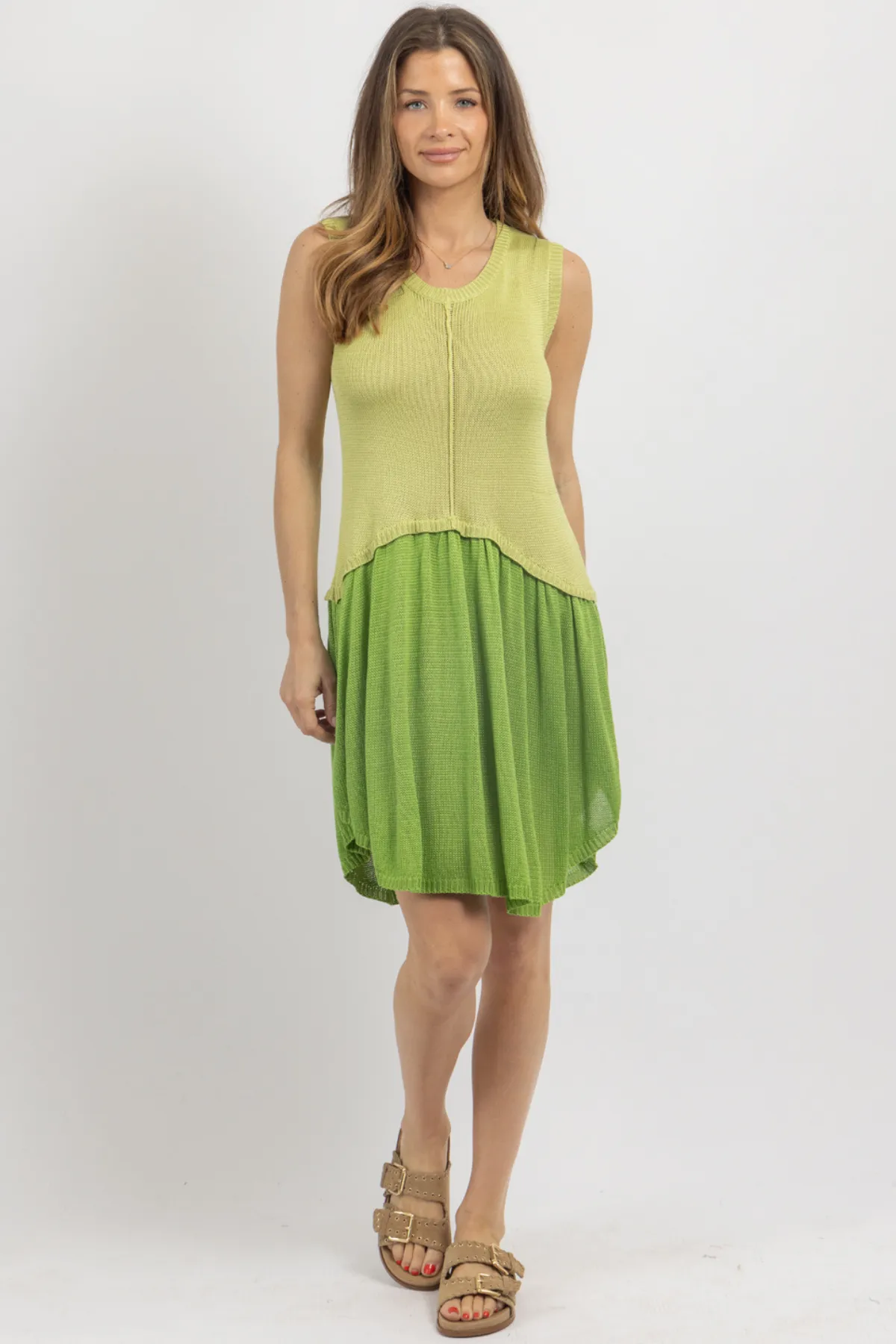 CASS GREEN KNIT MINI DRESS