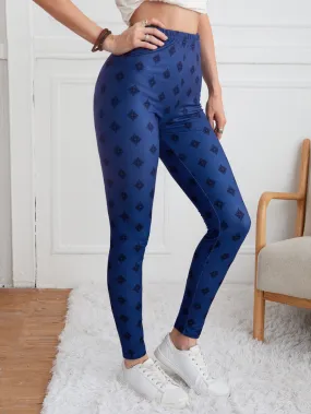 Casual All Over Print Long Women Leggings