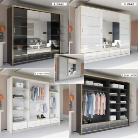 Chamba High Gloss 2 & 3 Sliding Door Wardrobe